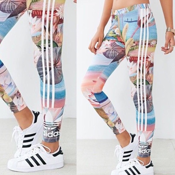 ADIDAS CURO D’AGUA PRINT 3 STRIPE LEGGINGS SIZE XS - Picture 8 of 8